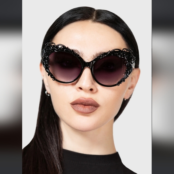 Killstar Gothic Black Sunglasses - Picture 3 of 5